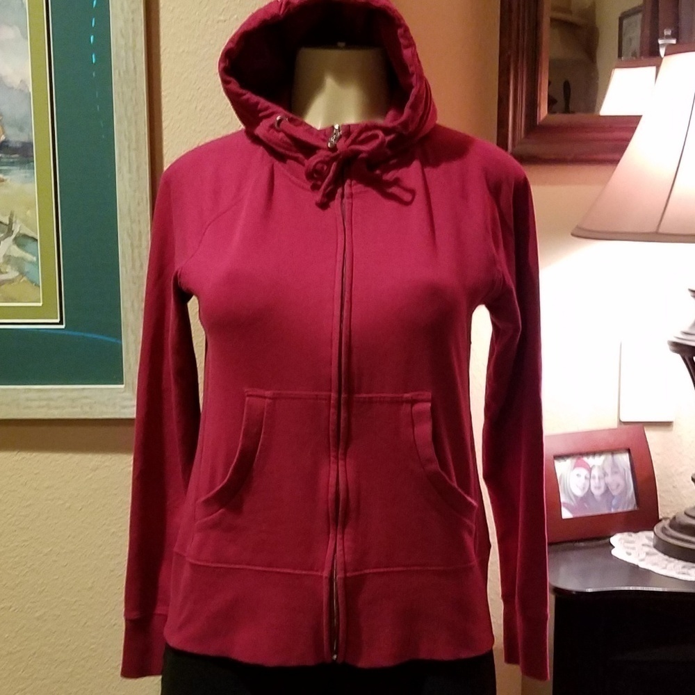 ORB Fuschia Fleece Zip-up Hooded Sweatshirt